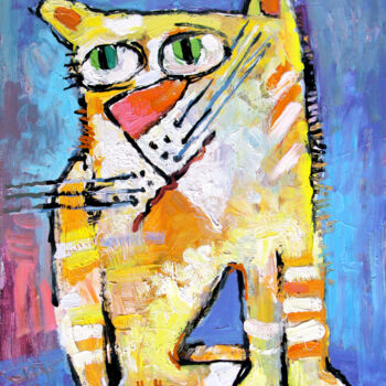 Peinture intitulée "Cat stories #45" par Nikita Ostapenco, Œuvre d'art originale, Huile