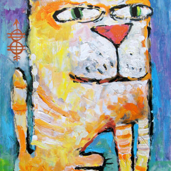 Pittura intitolato "Cat stories #41" da Nikita Ostapenco, Opera d'arte originale, Olio