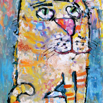 Peinture intitulée "Cat stories #42" par Nikita Ostapenco, Œuvre d'art originale, Huile