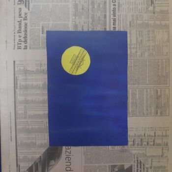 Collages intitolato "Luna noiosa" da Hélène Guinand, Opera d'arte originale, Collages