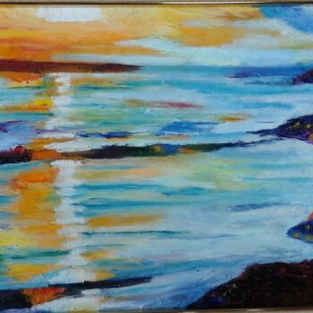 Painting titled "lontano dal mare" by Hélène Guinand, Original Artwork, Oil
