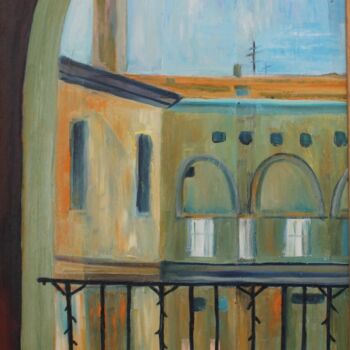 Pintura titulada "Finestra su Bologna" por Hélène Guinand, Obra de arte original, Oleo