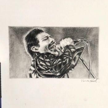 「Freddie Mercury Que…」というタイトルの描画 Nikki Snelによって, オリジナルのアートワーク, グラファイト