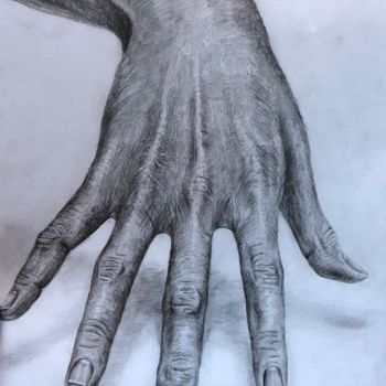 「Photorealistic Hand」というタイトルの描画 Nikki Snelによって, オリジナルのアートワーク, グラファイト