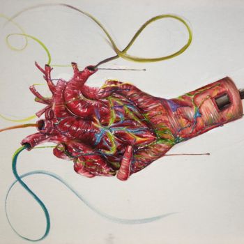Картина под названием "Art creativity hand" - Nikki Snel, Подлинное произведение искусства, Акрил