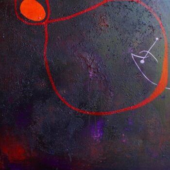 Painting titled "L'anneau de saturne" by Nikko Kali, Original Artwork, Oil