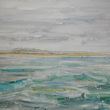 Peinture intitulée "Horizon mer Roscoff" par Nikkos, Œuvre d'art originale
