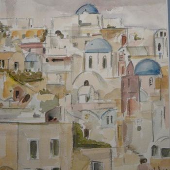 Peinture intitulée "Couleurs grecques" par Nikkos, Œuvre d'art originale