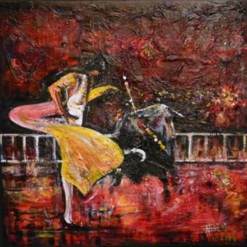 Peinture intitulée "La corrida" par Nikkos, Œuvre d'art originale
