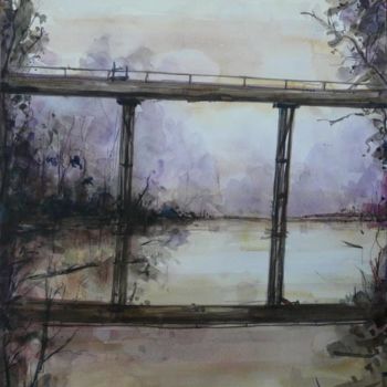 Painting titled "Bridge Over Nurrumb…" by Nikkos, Original Artwork