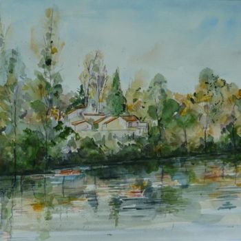 Painting titled "La pierre percée…" by Nikkos, Original Artwork