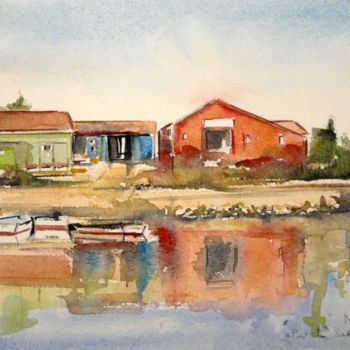 Peinture intitulée "¨Port des salines…" par Nikkos, Œuvre d'art originale