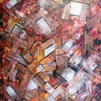 Peinture intitulée "Eclats rosacés et l…" par Nikkos, Œuvre d'art originale