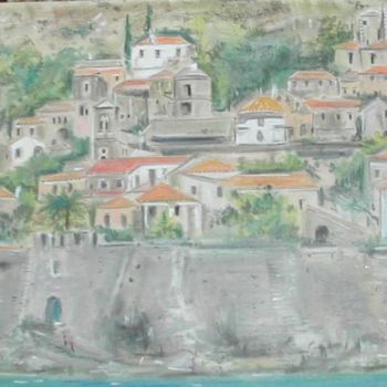 Painting titled "Monenvasia Grèce" by Nikkos, Original Artwork