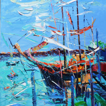 Painting titled "Dana Point" by Nikol Aghababyan, Original Artwork, Oil