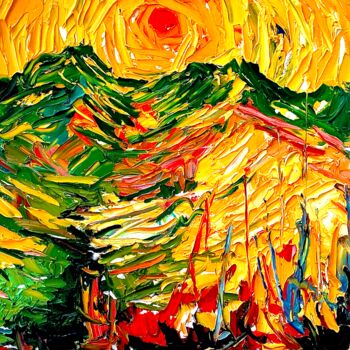 Painting titled "At the Sun" by Nikol Aghababyan, Original Artwork, Oil