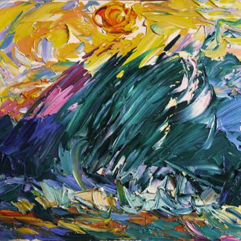Painting titled "The wave" by Nikol Aghababyan, Original Artwork, Oil