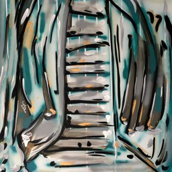 Schilderij getiteld "Stairs make a dream" door Nikol Valdman, Origineel Kunstwerk, Acryl