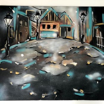 Schilderij getiteld "Copper village" door Nikol Valdman, Origineel Kunstwerk, Acryl