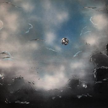 Pintura titulada "Blue sky in space" por Nikol Valdman, Obra de arte original, Acrílico