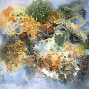 Malerei mit dem Titel "Cluster Island II" von Nikola Alipiev, Original-Kunstwerk, Öl