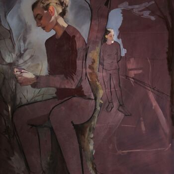 Peinture intitulée "Sisters" par Nikola Magdolen, Œuvre d'art originale, Huile