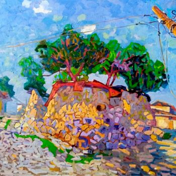 Painting titled "Crossroads" by Bakhtiyar Urakov, Original Artwork, Oil Mounted on Wood Stretcher frame