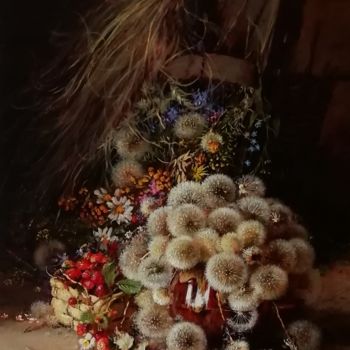 Картина под названием "Одуванчики" - Юрий Викторович Николаев, Подлинное произведение искусства, Масло