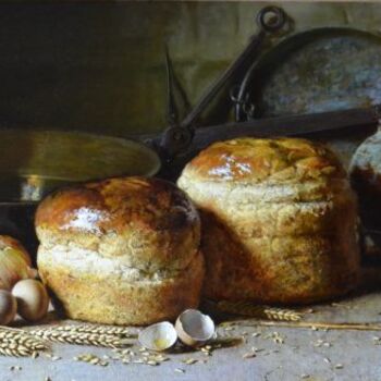 Peinture intitulée "Хлеб" par Iurii Viktorovich Nikolaev, Œuvre d'art originale