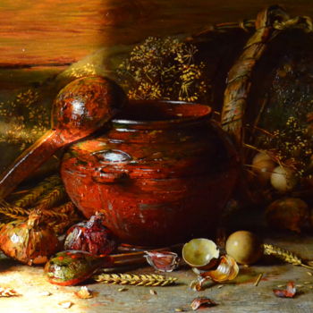 Peinture intitulée "Горшок" par Iurii Viktorovich Nikolaev, Œuvre d'art originale, Huile