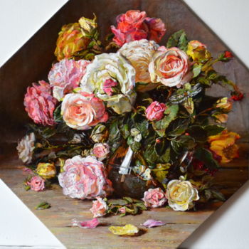 Картина под названием "Розы (восьмигранник…" - Юрий Викторович Николаев, Подлинное произведение искусства