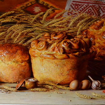 绘画 标题为“Праздничный хлеб” 由Юрий Викторович Николаев, 原创艺术品