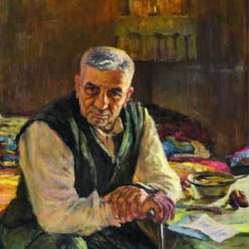 Schilderij getiteld "Father" door Nikolai Chebotaru, Origineel Kunstwerk, Olie