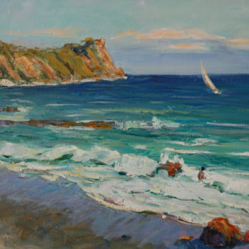 Pintura intitulada "Surf" por Nikolai Chebotaru, Obras de arte originais, Óleo