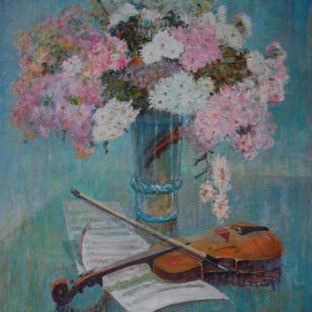 Pintura intitulada "Muse" por Nikolai Chebotaru, Obras de arte originais, Óleo