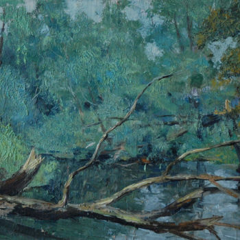 Painting titled ""Pond"" by Nikolai Chebotaru, Original Artwork