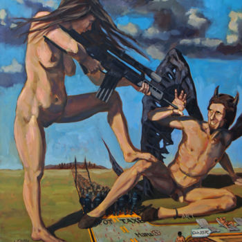 Pittura intitolato "Allegorie: l'Art et…" da Nikolai Kupriakov, Opera d'arte originale, Olio