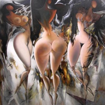 Painting titled "THREE GRACIE" by Nikolai Bartossik, Original Artwork, Acrylic
