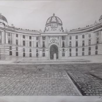 Dessin intitulée "The Hofburg Palace,…" par Nikolaos Triantafyllou, Œuvre d'art originale, Graphite