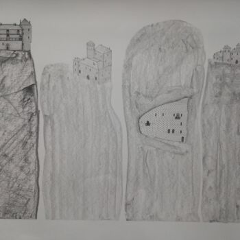 图画 标题为“Meteora” 由Nikolaos Triantafyllou, 原创艺术品, 石墨