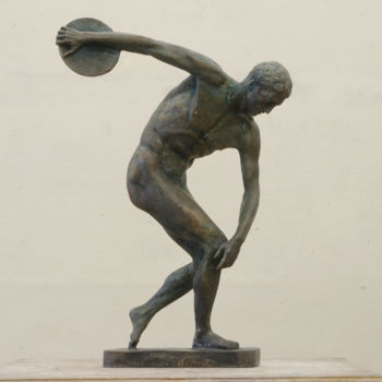 Sculptuur getiteld "Discobolus" door Nikolai Shatalov, Origineel Kunstwerk, Bronzen