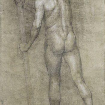 Desenho intitulada "Male nude. Study dr…" por Nikolai Shatalov, Obras de arte originais, Carvão