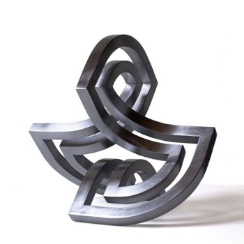 Sculpture titled "floating dimension" by Nikolaus Weiler, Original Artwork, Metals