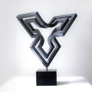 Skulptur mit dem Titel "levitating bi-struc…" von Nikolaus Weiler, Original-Kunstwerk, Metalle