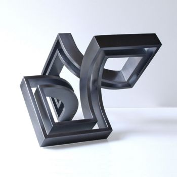 Skulptur mit dem Titel "schwebende raumkons…" von Nikolaus Weiler, Original-Kunstwerk, Metalle
