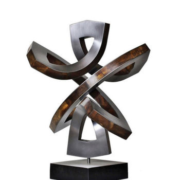 Sculptuur getiteld "sphärische Strömung" door Nikolaus Weiler, Origineel Kunstwerk, Metalen