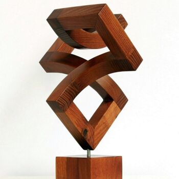 Скульптура под названием "offene Dimension" - Nikolaus Weiler, Подлинное произведение искусства, Дерево