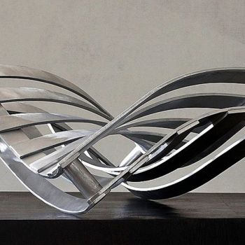 Sculpture titled "dynamischer torso" by Nikolaus Weiler, Original Artwork, Metals
