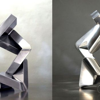 Sculpture titled "bispektiva" by Nikolaus Weiler, Original Artwork, Metals