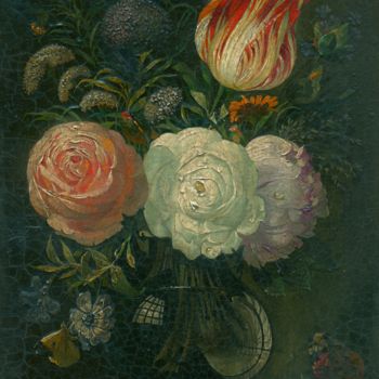 Malarstwo zatytułowany „Flowers” autorstwa Nikolay Biryukov, Oryginalna praca, Olej